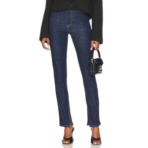 Re/Done Super High Cigarette Jean Drainpipe Dark Indigo Wash